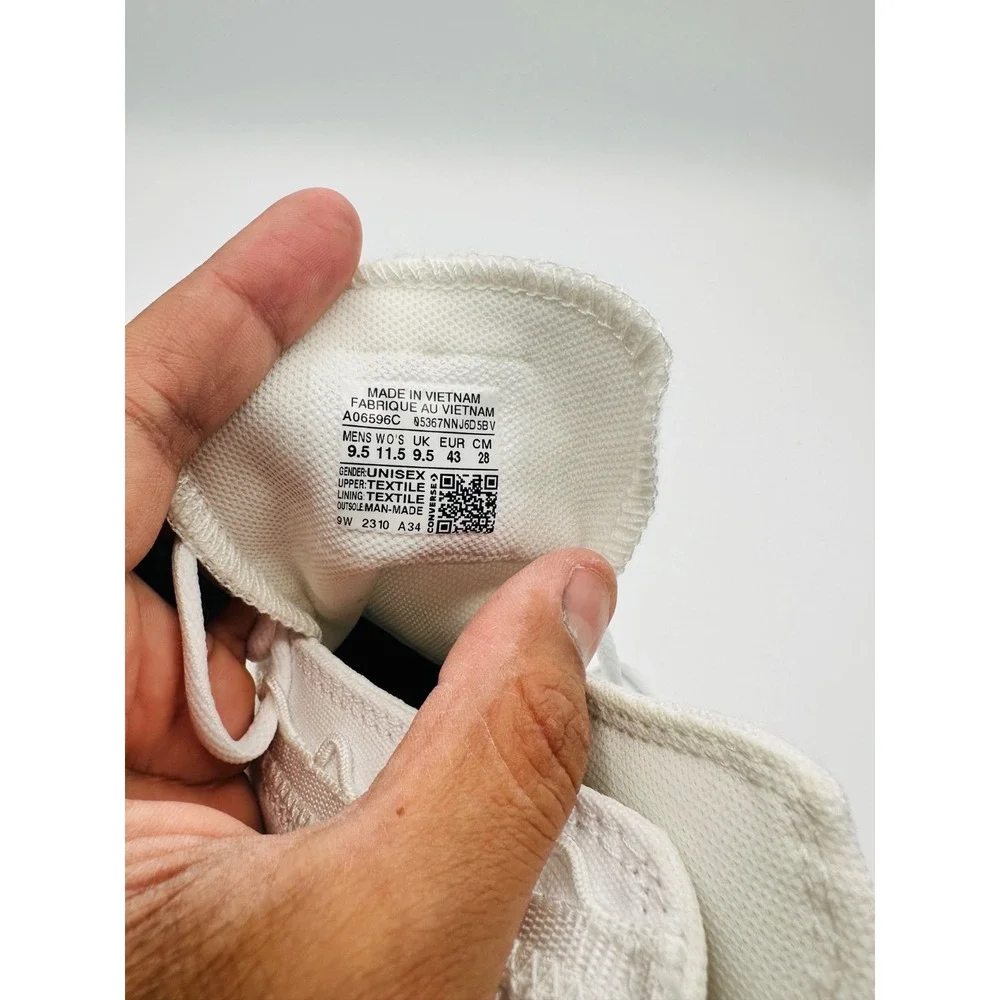 Converse CX High Top White Canvas Sneakers Glow Sole Men's 9.5 Women's 11.5 - Picture 3 of 10
